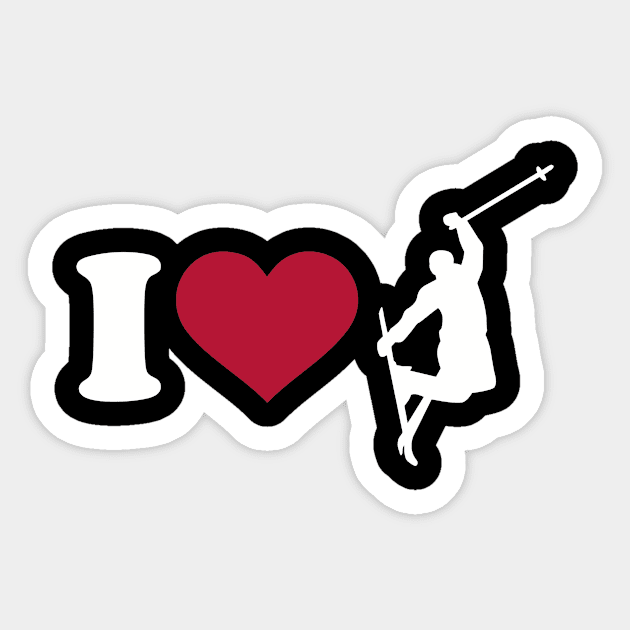 I love Skiing Sticker by Designzz